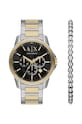 Armani Exchange zegarek i bransoletka czarny AX7148SET