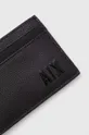 Kožni etui za kartice Armani Exchange crna