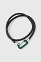 Lacoste bracciale in pelle vera pelle nero 2040314