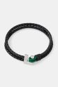 Lacoste bracciale in pelle vera pelle nero 2040149