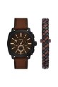 Fossil orologio e bracciale MACHINE marrone FS6102SET