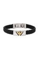 Emporio Armani bransoletka skórzana srebrny EGS3253040