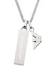 Emporio Armani цепочка с кулоном мужская из нержавеющей стали без камня Eagle Logo серебрянный EGS3306040