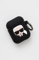 Karl Lagerfeld Pokrowiec na Airpods KLACCSILKHBK czarny KLACCSILKHBK