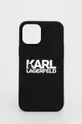 czarny Karl Lagerfeld Etui na telefon iPhone 12 Pro Max KLHCP12LSLKLRBK Unisex