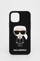Karl Lagerfeld Etui na telefon iPhone 12/12 Pro KLHCP12MSLFKBK na telefon czarny KLHCP12MSLFKBK
