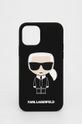czarny Karl Lagerfeld Etui na telefon iPhone 12/12 Pro Unisex