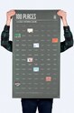 Salon i sypialnia DOIY plakat 100 Places You Must Visit Before You Die DYPOSTPLE zielony