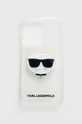 transparentny Karl Lagerfeld Etui na telefon iPhone 13 Pro KLHCP13LCTR Unisex