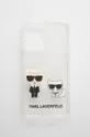 transparentny Karl Lagerfeld Etui na telefon iPhone 13 Mini KLHCP13SCKTR Unisex
