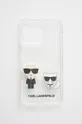 transparentny Karl Lagerfeld Etui na telefon iPhone 13 Pro KLHCP13LCKTR Unisex