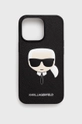 czarny Karl Lagerfeld Etui na telefon iPhone 13 Pro KLHCP13LSAKHBK Unisex