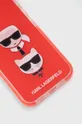Karl Lagerfeld etui na telefon iPhone 13 mini KLHCP13STPE2TR czerwony