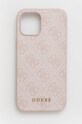 Guess etui na telefon iPhone 12 Pro Max 6,7'' na telefon różowy GUHCP12LG4GFPI