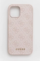 różowy Guess etui na telefon iPhone 12 Pro Max 6,7'' Unisex