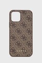 Guess etui na telefon iPhone 12 / 12 Pro 6,1'' na telefon brązowy GUHCP12MG4GFBR
