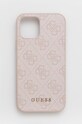 Guess etui na telefon iPhone 12 / 12 Pro 6,1'' na telefon różowy GUHCP12MG4GFPI