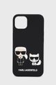 czarny Karl Lagerfeld etui na telefon iPhone 13 6,1'' Unisex
