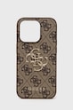 Obal na telefon Guess Iphone 14 Pro 6,1" na mobil hnědá GUHCP14L4GMGBR