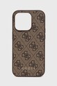 Guess etui na telefon iPhone 14 Pro 6.1" na telefon brązowy GUHCP14LG4GFBR