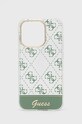 Guess etui na telefon iPhone 14 Pro 6,1" wzorzyste zielony GUHCP14LHG4MHA