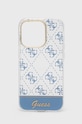 Guess etui na telefon iPhone 14 Pro 6,1" wzorzyste niebieski GUHCP14LHG4MHB