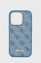 Guess etui na telefon iPhone 14 Pro 6,1" na telefon niebieski GUHCP14LHG4SHB