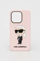 różowy Karl Lagerfeld etui na telefon iPhone 14 Pro 6,1