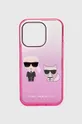 ροζ Θήκη κινητού Karl Lagerfeld iPhone 14 Pro 6,1