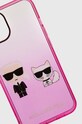 Karl Lagerfeld etui na telefon iPhone 14 6,1" KLHCP14STGKCP różowy AA00