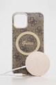 Guess etui na telefon i ładowarka iPhone 12/12 Pro na telefon brązowy GUBPP12MH4EACSW