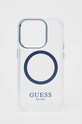 Guess etui na telefon iPhone 14 Pro 6,1'' na telefon niebieski GUHMP14LHTRMB
