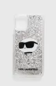 ασημί Θήκη κινητού Karl Lagerfeld iPhone 12/12 Pro 6,1