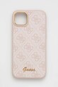 Guess etui na telefon iPhone 14 Plus 6,7" na telefon różowy GUHCP14MHG4SHP