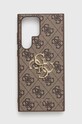 Obal na telefon Guess S23 Ultra S918 nášivka hnědá GUHCS23L4GMGBR
