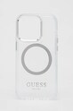 Θήκη κινητού Guess iPhone 14 Pro 6,1" για τηλέφωνο ασημί GUHMP14LHTRMS