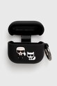 Karl Lagerfeld airpods tartó AirPods 3 cover fekete KLACA3SILKCK