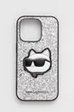 srebrny Karl Lagerfeld etui na telefon iPhone 14 Pro 6,1
