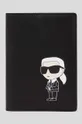 czarny Karl Lagerfeld etui na karty skórzane Unisex
