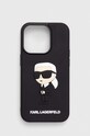 Θήκη κινητού Karl Lagerfeld iPhone 14 Pro 6.1" για τηλέφωνο μαύρο KLHCP14L3DRKINK