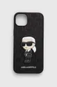nero Karl Lagerfeld custodia per telefono iPhone 14 Plus 6.7