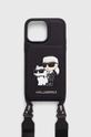 czarny Karl Lagerfeld etui na telefon iPhone 14 Pro Max 6.7