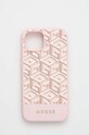 Guess husă pentru telefon iPhone 14 6,1" pentru telefon roz GUHMP14SHGCFSEP