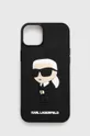 nero Karl Lagerfeld custodia per telefono iPhone 14 Plus 6,7