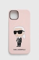 Puzdro na mobil Karl Lagerfeld iPhone 14 Plus 6,7 na mobil ružová KLHCP14MSNIKBCP