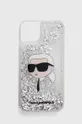 ezüst Karl Lagerfeld telefon tok iPhone 14 Plus 6,7 Uniszex