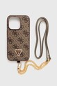 Guess telefon tok iPhone 14 Pro 6.1 telefonhoz barna GUHCP14LP4TDSCPW
