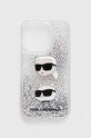 Karl Lagerfeld etui na telefon iPhone 14 Pro 6.1 aplikacja srebrny KLHCP14LLDHKCNS