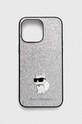 Puzdro na mobil Karl Lagerfeld iPhone 15 Pro Max 6.7 nášivka strieborná KLHCP15XGCNPSG