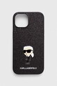 Karl Lagerfeld Husă pentru telefon iPhone 15 6.1 cu modele negru KLHCP15SGKNPSK